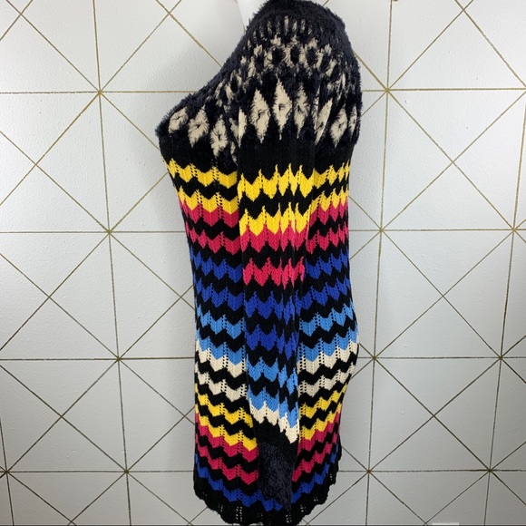 Farm Rio Chevron Knit Lined Sweater Dress Size Medium NWT - Picture 3 of 15